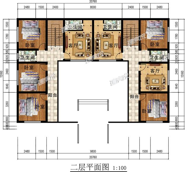 中式四合院農(nóng)村別墅設(shè)計(jì)圖，氣勢一點(diǎn)不輸大理石歐式豪宅。