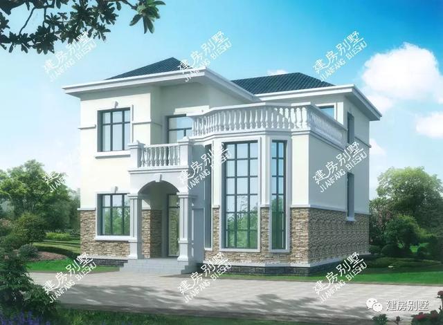 顏值滿分、布局實用的兩棟二層自建房，采用多邊形窗戶設計，住著更舒適。