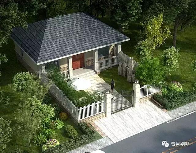 10萬一層別墅設計圖，占地84平，帶院子，非常適合在農村給父母養老居住。