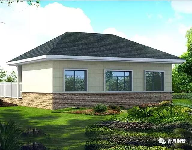 10萬一層別墅設計圖，占地84平，帶院子，非常適合在農村給父母養老居住。