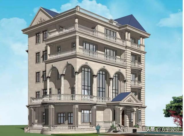 占地270平的五層豪華別墅設計圖，帶效果圖和施工圖。
