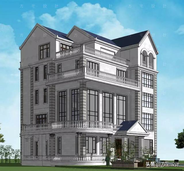 占地270平的五層豪華別墅設計圖，帶效果圖和施工圖。