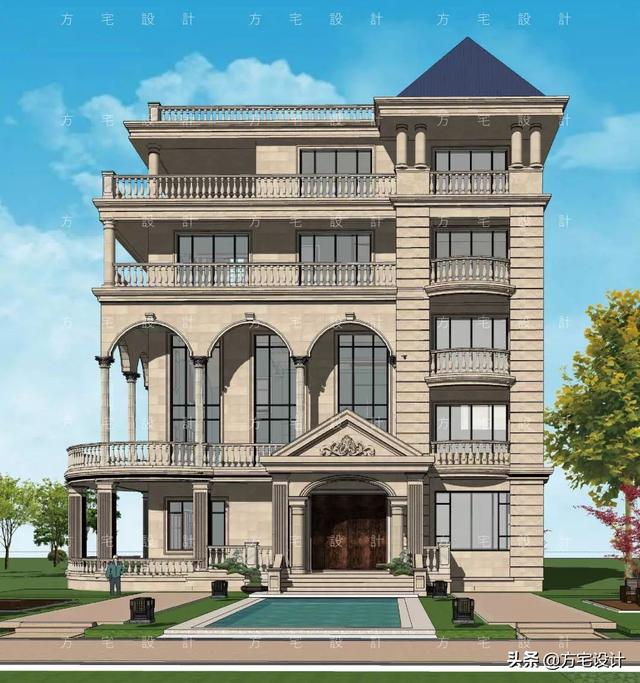 占地270平的五層豪華別墅設計圖，帶效果圖和施工圖。