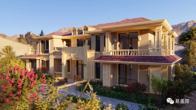 25m×11m二層歐式別墅設計圖，大氣時尚，帶實拍效果圖和圖紙。