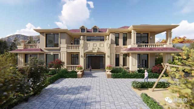 25m×11m二層歐式別墅設計圖，大氣時尚，帶實拍效果圖和圖紙。