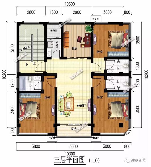三款帶商鋪設計的三層別墅設計圖，不僅可以出粗，自己住著也舒服！