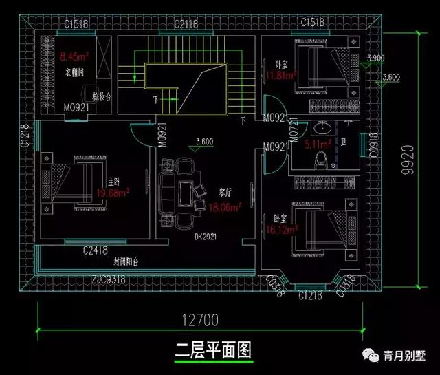 占地127平的農村小別墅自建房，戶型通透，占地面積適中，適合農村自建。