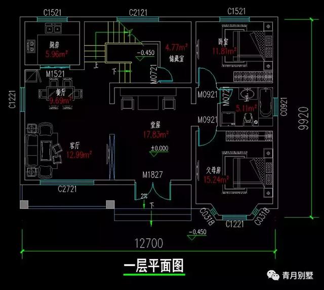 占地127平的農村小別墅自建房，戶型通透，占地面積適中，適合農村自建。