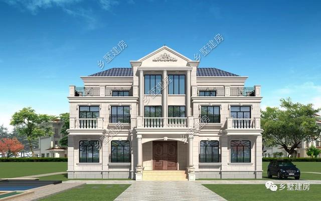 現代的歐式三層大自建別墅設計圖，大氣時尚，看一眼就非常喜歡。