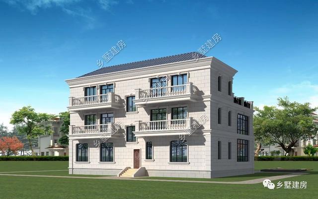 現代的歐式三層大自建別墅設計圖，大氣時尚，看一眼就非常喜歡。