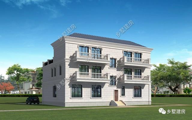 現代的歐式三層大自建別墅設計圖，大氣時尚，看一眼就非常喜歡。