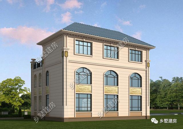 46萬三層歐式別墅設(shè)計(jì)圖，外觀精致漂亮，看了都心動(dòng)。