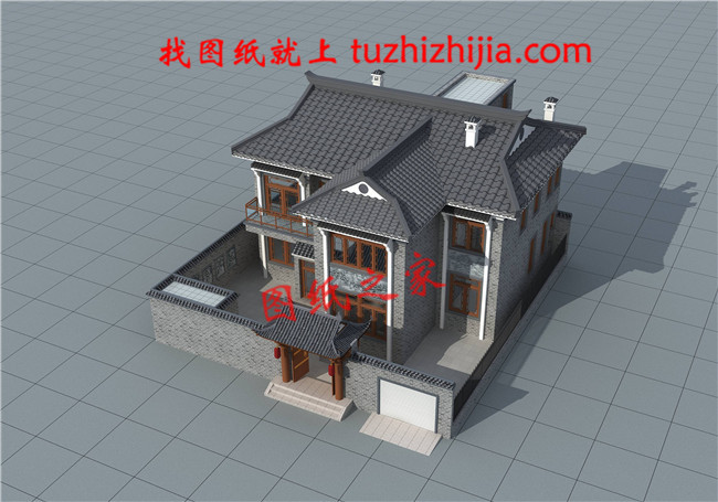 農(nóng)村二層中式古典別墅圖片，帶院子，帶地下室