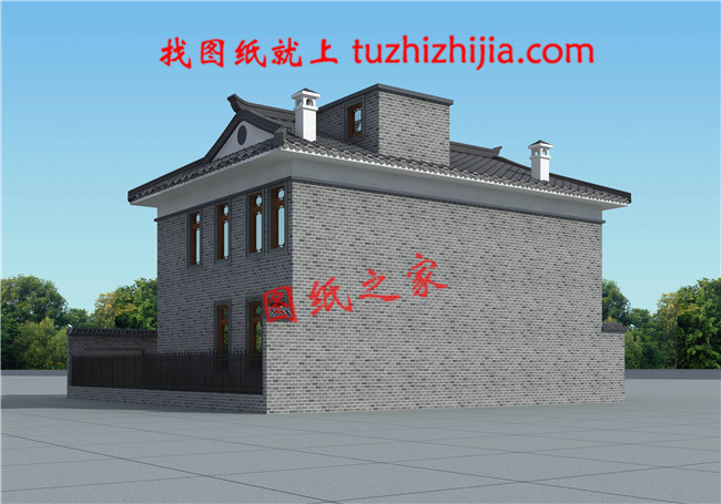 農(nóng)村二層中式古典別墅圖片，帶院子，帶地下室