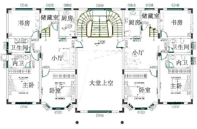占地302平方米的三層雙拼住宅設計圖，用一塊宅基地建兩棟房，保準你一見難忘。