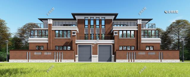 兄弟雙拼合建新中式雙拼別墅，造型新穎大氣，平面布局合理，全村上下沒有人不羨慕。