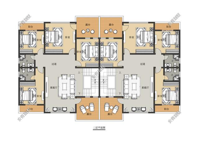 兄弟雙拼合建新中式雙拼別墅，造型新穎大氣，平面布局合理，全村上下沒有人不羨慕。