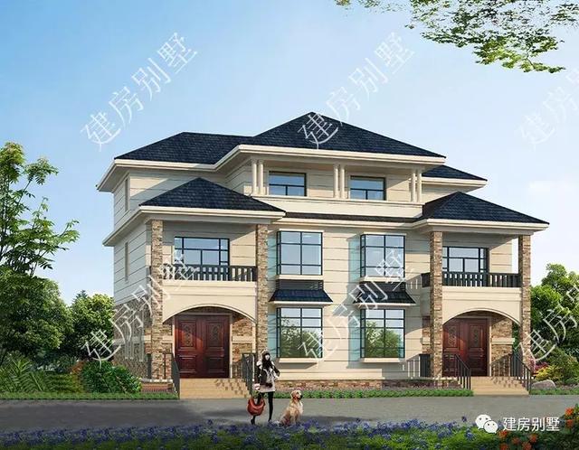 17×10.8三層兄弟雙拼別墅設計圖，回老家建房子就建雙拼的，感情才能更好。