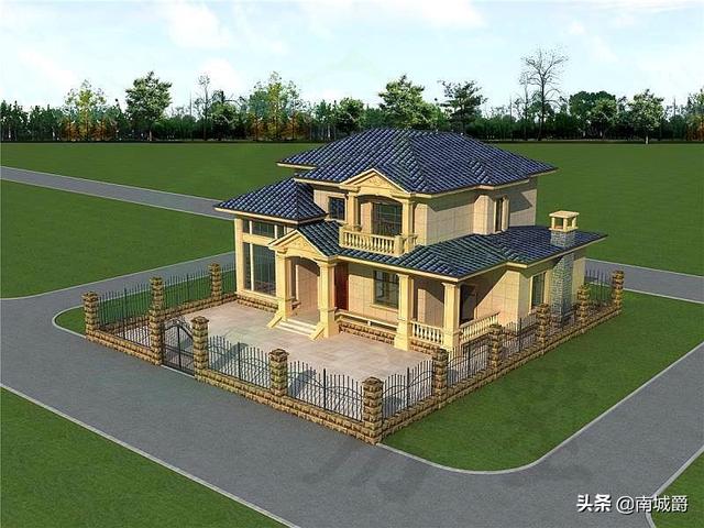 兩層歐式獨棟別墅設(shè)計圖，豪華又不俗氣，建在村里想低調(diào)都難。