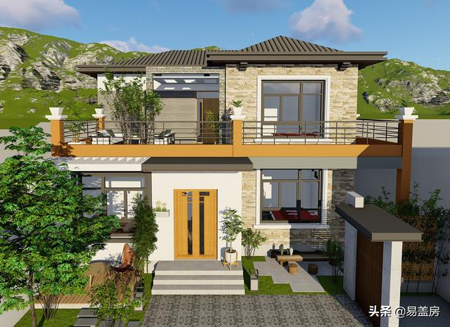 10.8m×12.4m現(xiàn)代二層別墅設(shè)計圖，舒服老人房農(nóng)村鄉(xiāng)親都羨慕