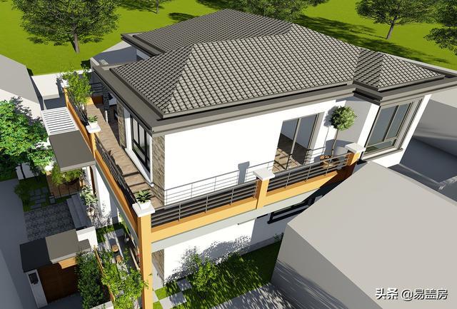 10.8m×12.4m現(xiàn)代二層別墅設(shè)計圖，舒服老人房農(nóng)村鄉(xiāng)親都羨慕