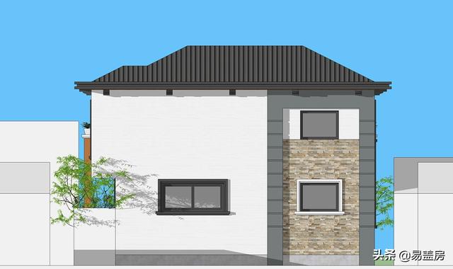 10.8m×12.4m現(xiàn)代二層別墅設(shè)計圖，舒服老人房農(nóng)村鄉(xiāng)親都羨慕