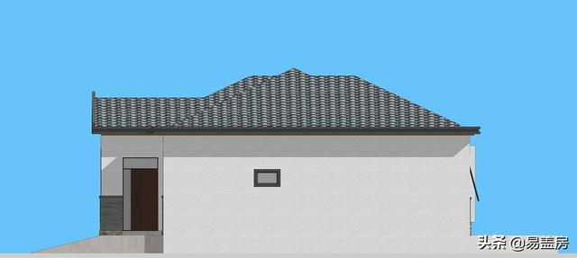 11.2m×12.5m北京一層現(xiàn)代別墅設(shè)計圖，造價21萬，落地窗大平臺真舒服