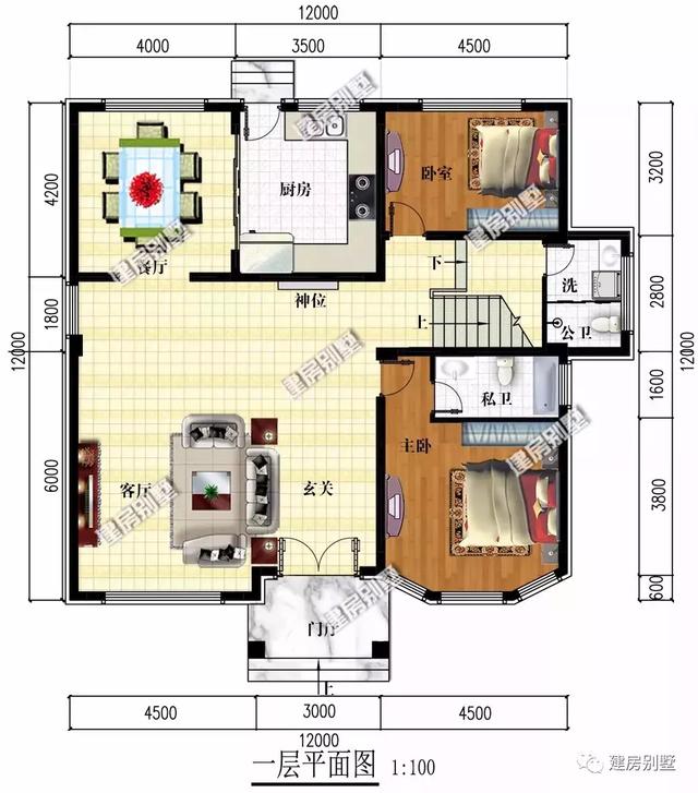兩套面寬都是12×12米的三層農村別墅，建房子建的就是喜慶，住進去旺全家