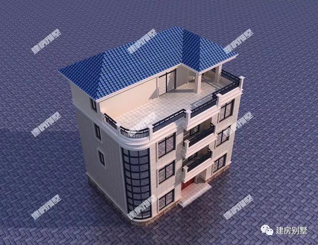 13×9.1米四層農村別墅設計圖，帶大露臺和涼亭，豪華氣派，布局滿分。