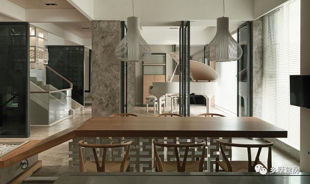 17.74X11.54米新中式二層別墅設計圖，帶泳池+庭院+露臺。