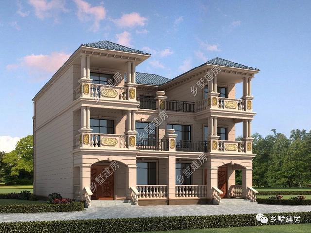 14.9X16.8米雙拼三層別墅設計圖，兄弟姐妹住在一起其樂融融。