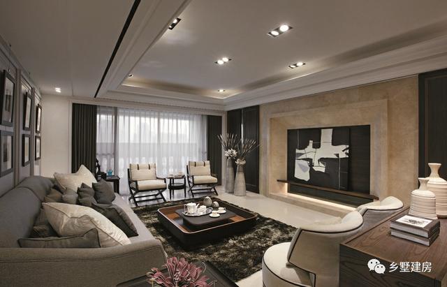 現代風格三層別墅，大玻璃窗設計，室內亮堂，窄面寬也能走路帶風。