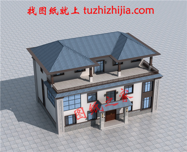 2019農村三層新中式別墅圖,占地240平米