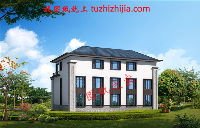 2019農村三層新中式別墅圖,占地240平米