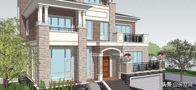 帶雙車庫的新式三層別墅設計圖，秀雅大方不失大氣?。