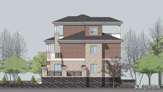 帶雙車庫的新式三層別墅設計圖，秀雅大方不失大氣?。