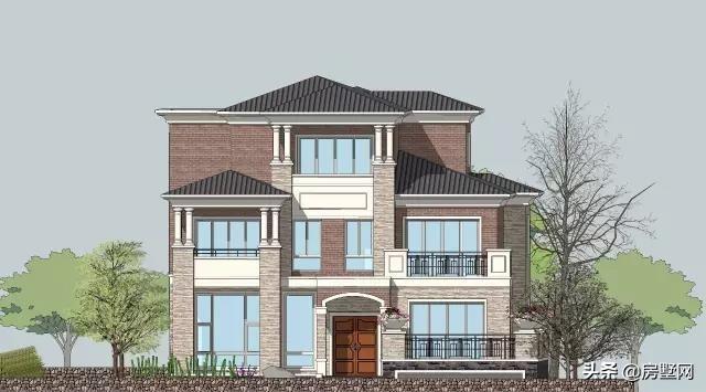 帶雙車庫的新式三層別墅設計圖，秀雅大方不失大氣?。