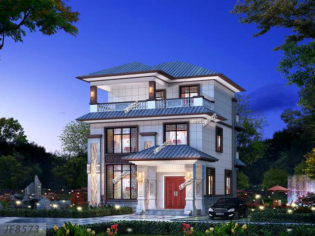 2026新穎三層中式豪宅別墅設(shè)計圖，占地90平米，真是一級棒！