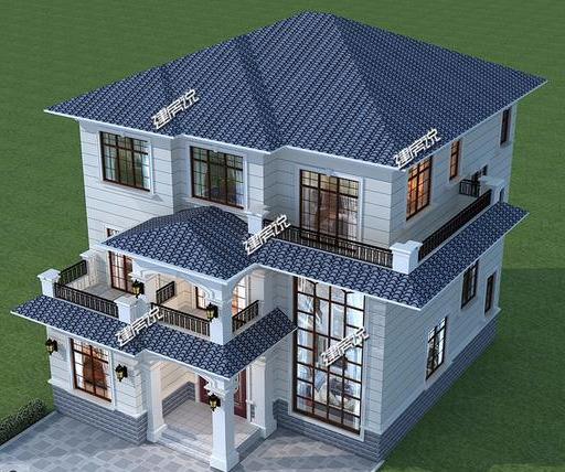 三層新中式別墅，蓋在山腳下，與農村的自然古樸相融，村里人都來串門。