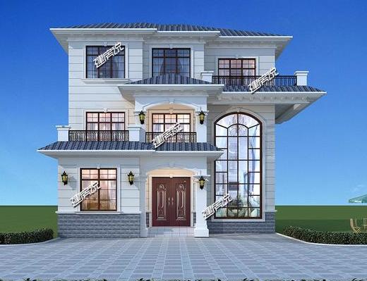 三層新中式別墅，蓋在山腳下，與農村的自然古樸相融，村里人都來串門。