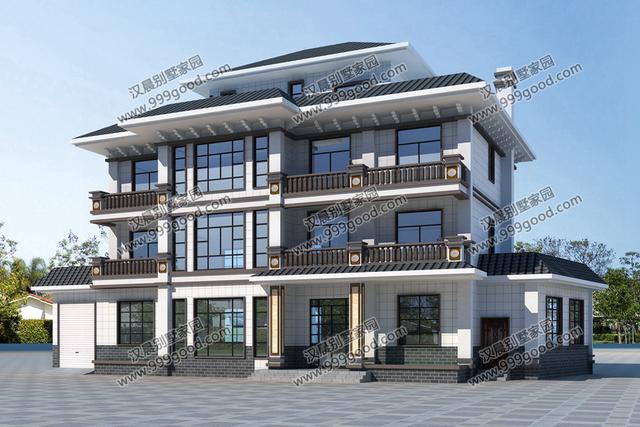 占地221平四層別墅設(shè)計(jì)圖，白墻黛瓦最簡(jiǎn)單卻最耐看，住個(gè)幾十年不過(guò)時(shí)！