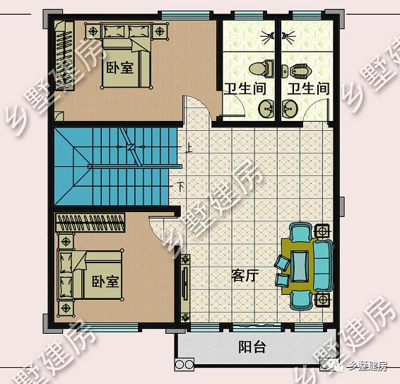 占地90平的三層歐式別墅設計圖，色調溫暖又素雅，南北通透，小宅基地的福音！