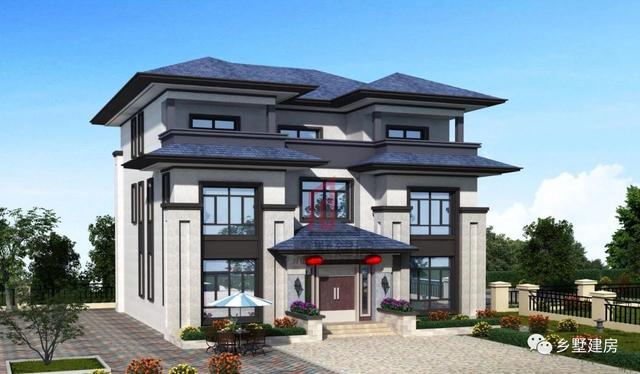 12.5X18.1米現(xiàn)代風(fēng)三層別墅設(shè)計(jì)圖，優(yōu)雅別致，穩(wěn)重不單調(diào)。