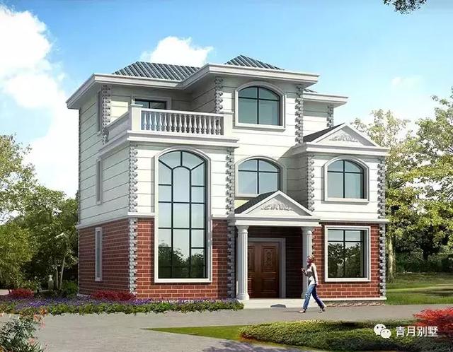 占地120平三層小別墅設計圖，美觀大氣，帶堂屋大露臺，經濟實用。