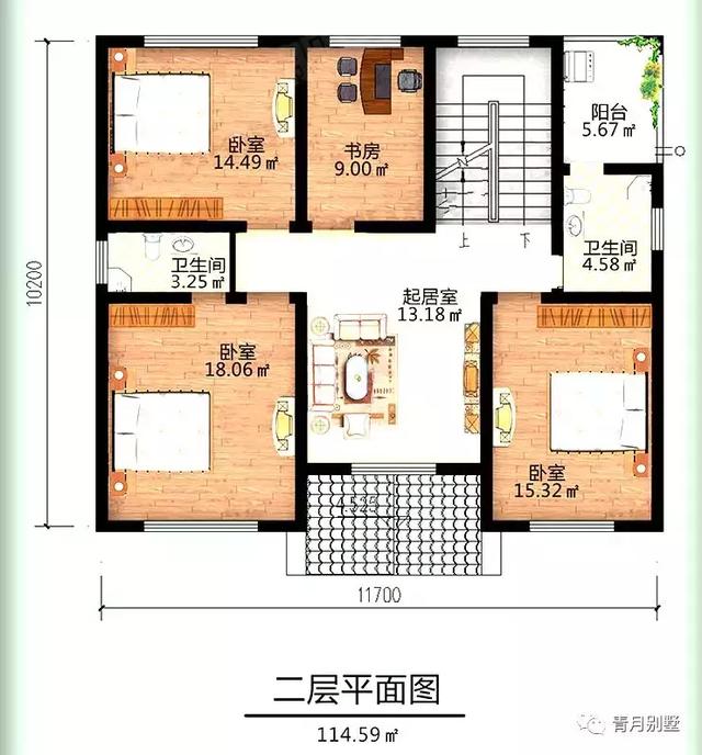 占地120平三層小別墅設計圖，美觀大氣，帶堂屋大露臺，經濟實用。