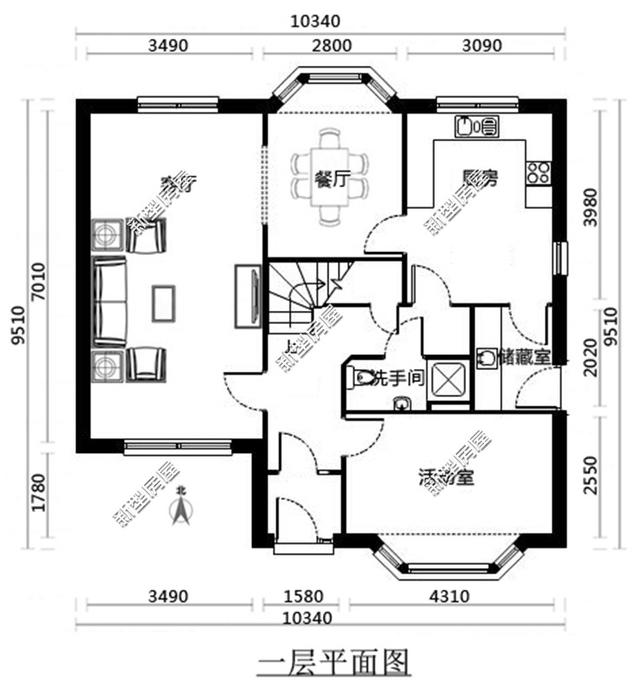 5棟二層歐式小洋樓，簡單大方，經(jīng)濟(jì)適用，造價20萬左右。