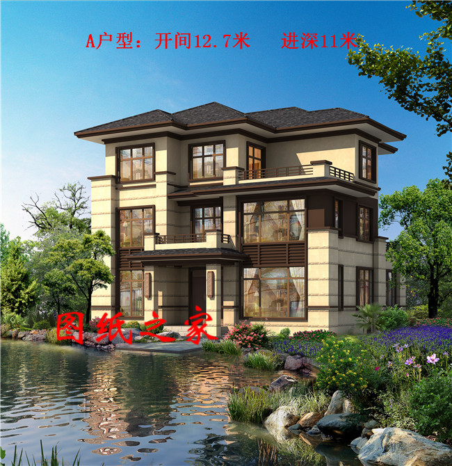 精選五套人氣頗高的三層中式別墅，五種戶型，五種尺寸