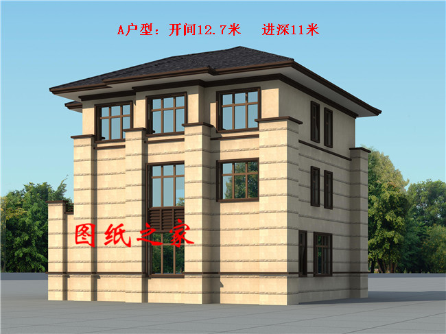 精選五套人氣頗高的三層中式別墅，五種戶型，五種尺寸