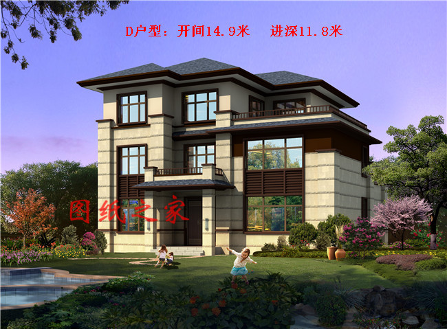 精選五套人氣頗高的三層中式別墅，五種戶型，五種尺寸