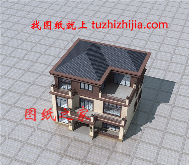 新式160平方米農(nóng)村三層樓房設(shè)計(jì)圖,客廳中空